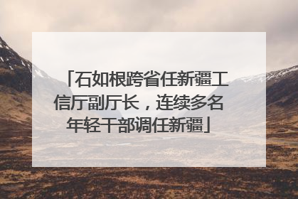 石如根跨省任新疆工信厅副厅长，连续多名年轻干部调任新疆